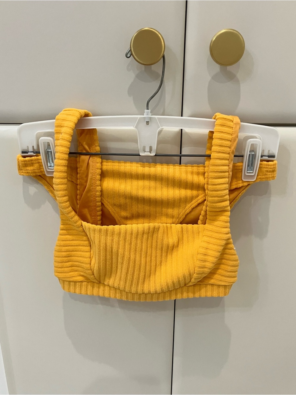 Billabong Yellow Ribbed bikini with Logo Plate